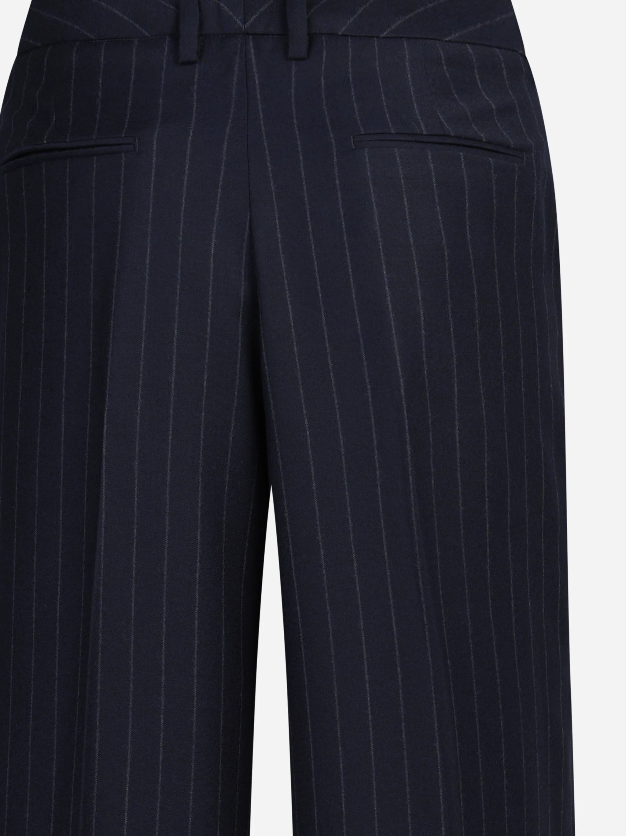 Pantaloni Lola in lana vergine stretch blu - dettaglio del prodotto
