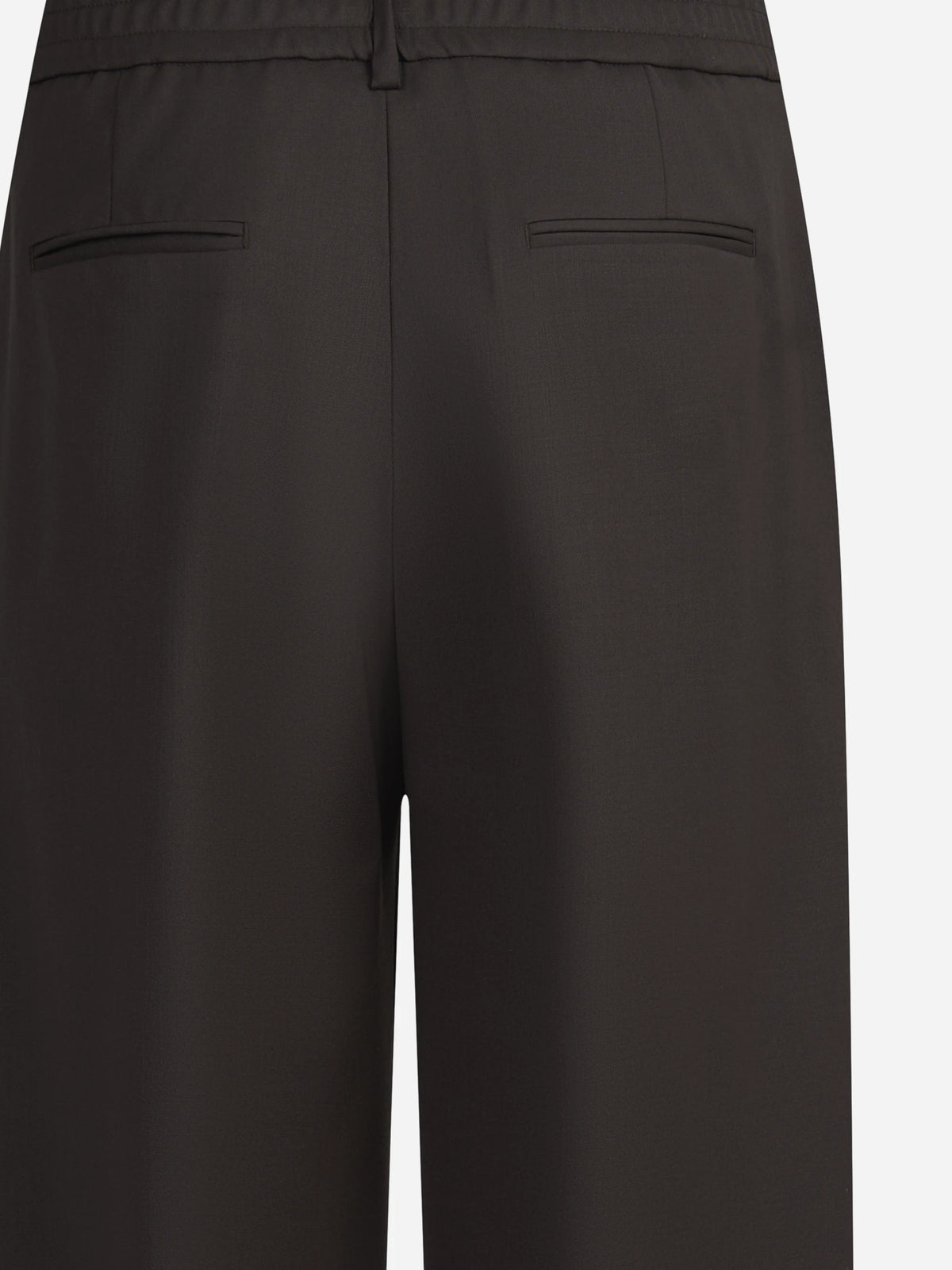 Pantaloni Lorenza in lana vergine stretch marroni - dettaglio del prodotto