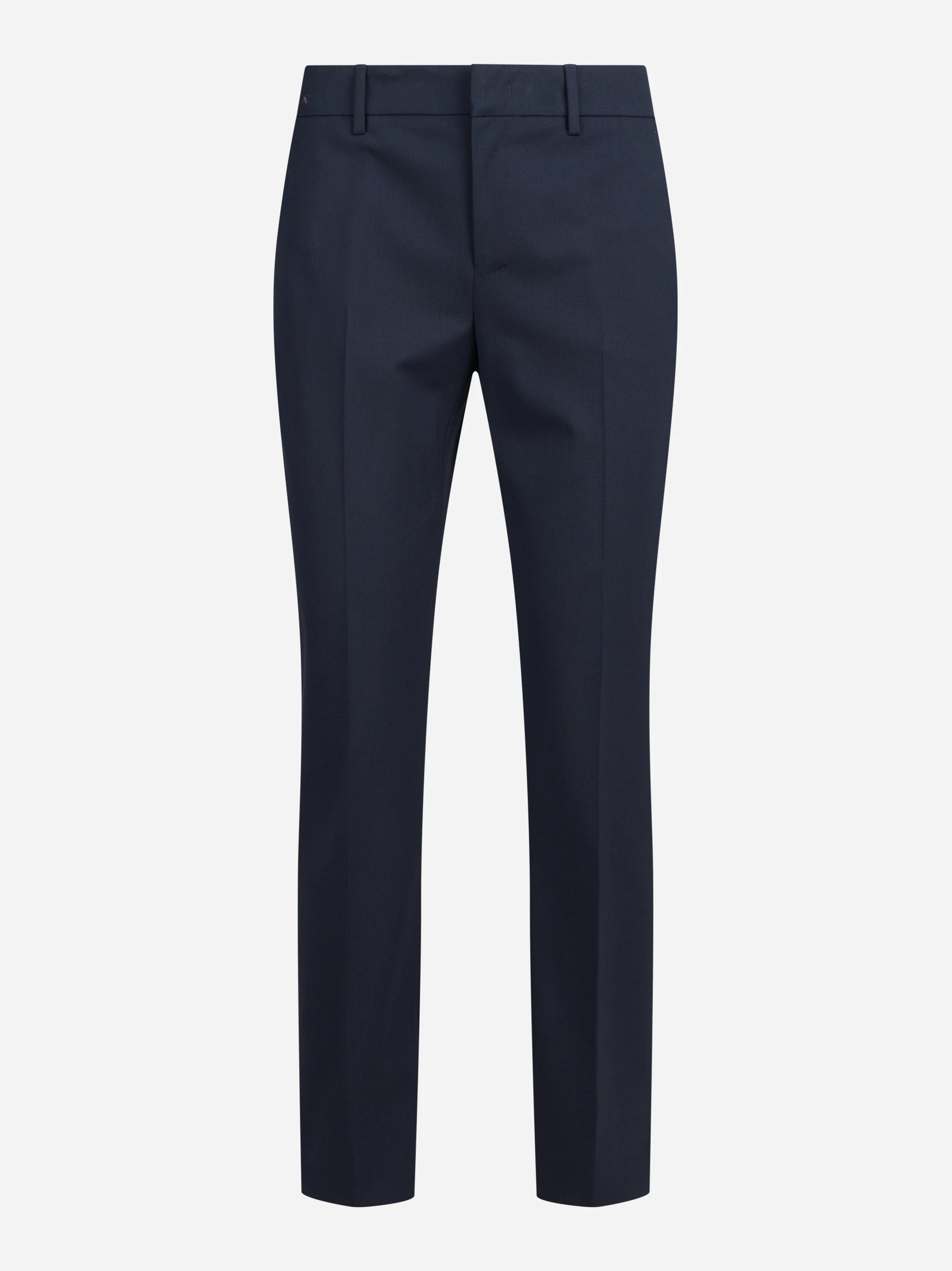 Pantaloni New York in lana vergine stretch blu - vista frontale