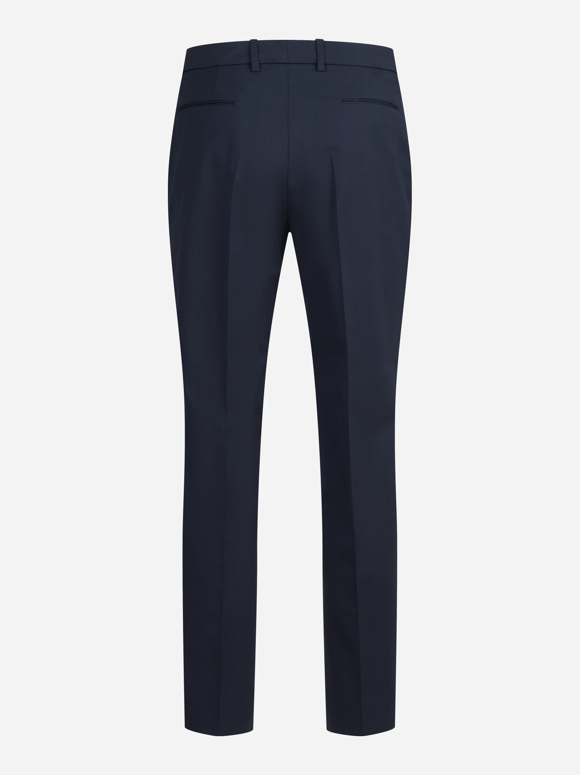 Pantaloni New York in lana vergine stretch blu - vista posteriore
