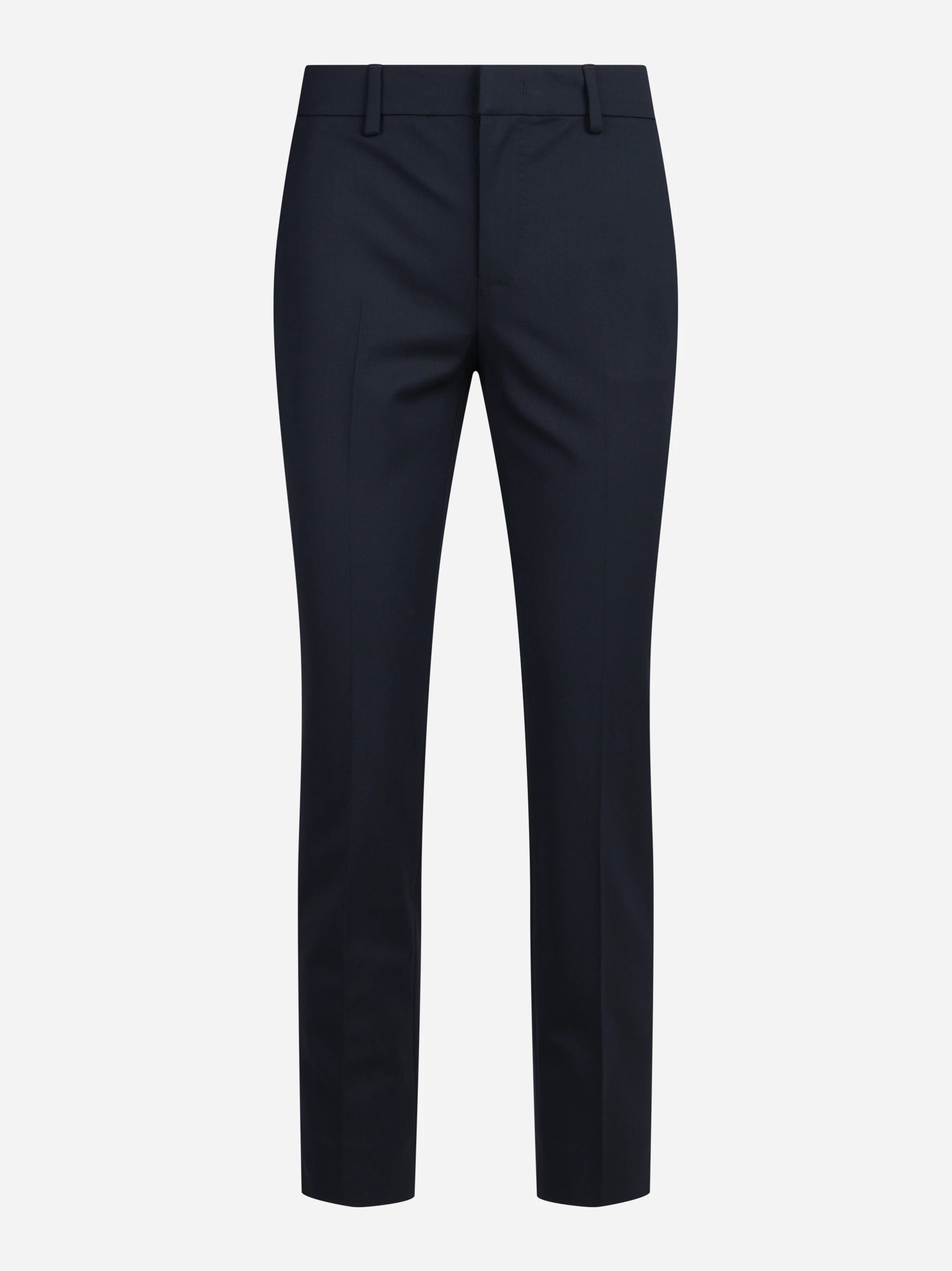 Pantaloni New York in lana vergine stretch blu - vista frontale