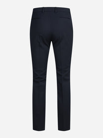 Pantaloni New York in lana vergine stretch blu - vista posteriore