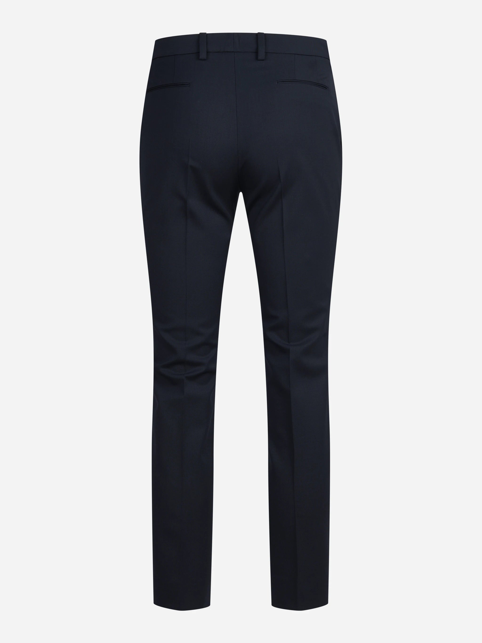 Pantaloni New York in lana vergine stretch blu - vista posteriore