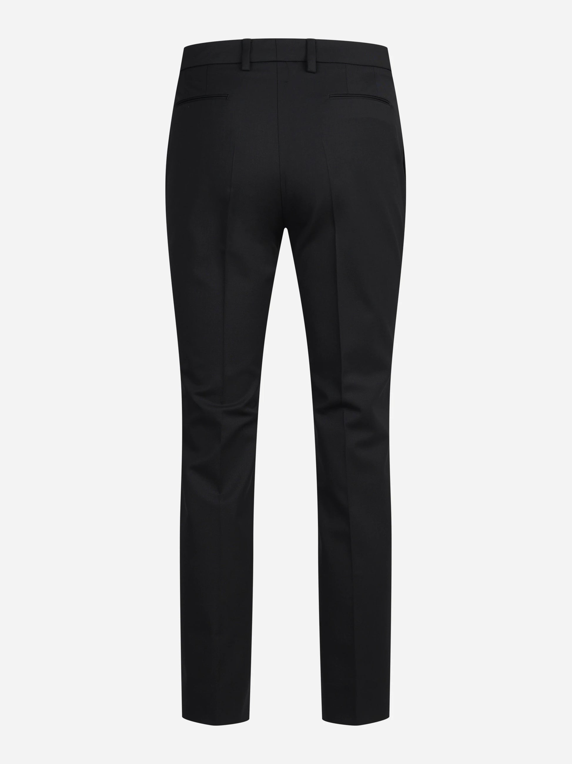 Pantaloni New York in lana vergine stretch neri - vista posteriore