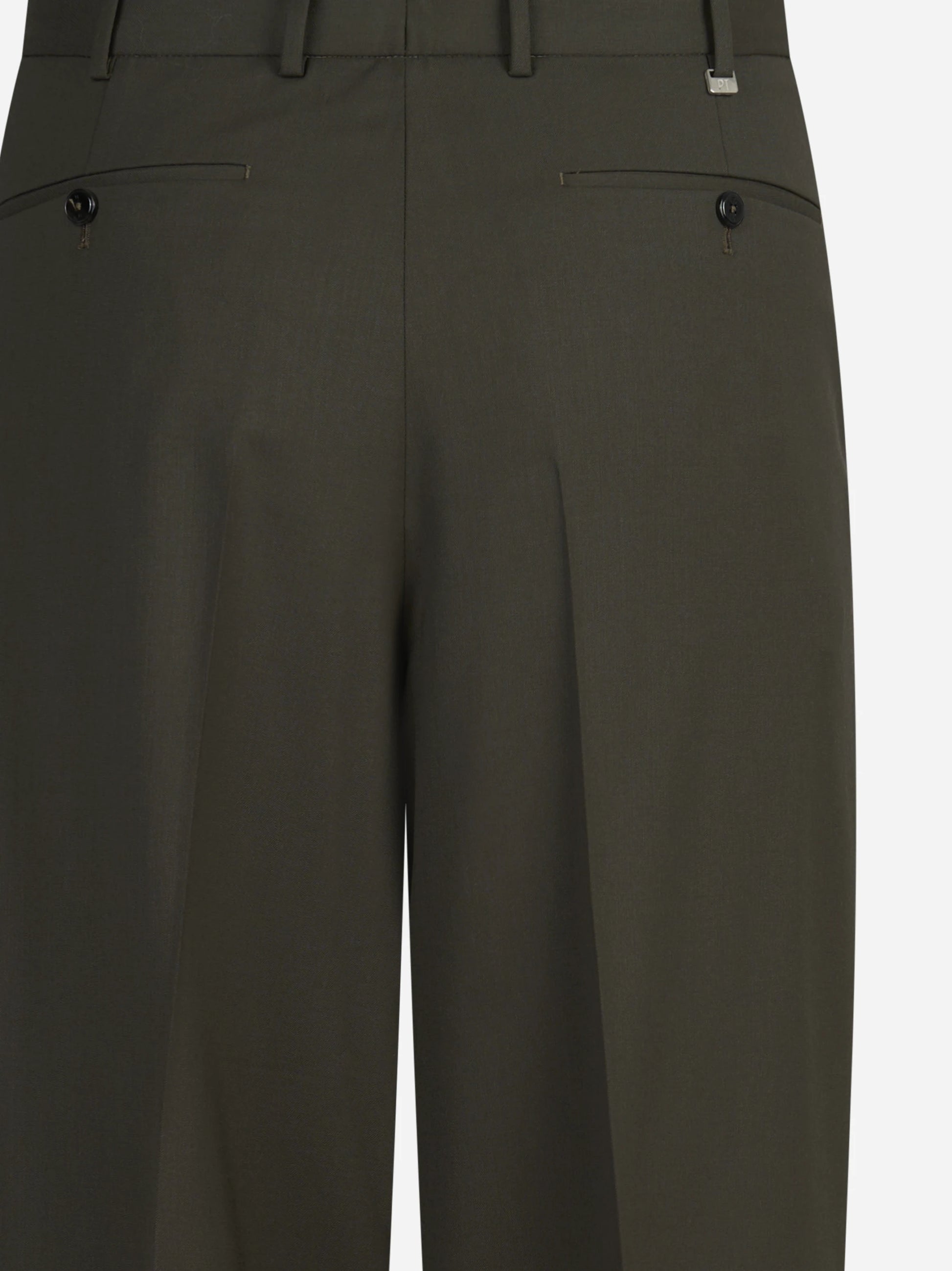Pantalone bi-stretch Wide verde - vista laterale e dettagli