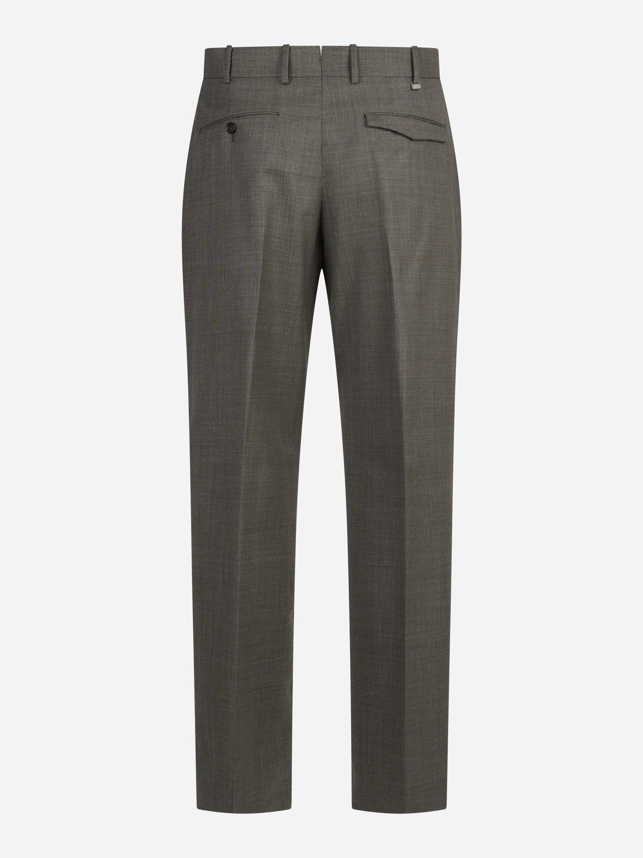 Pantalone lana Micheal marrone - vista posteriore