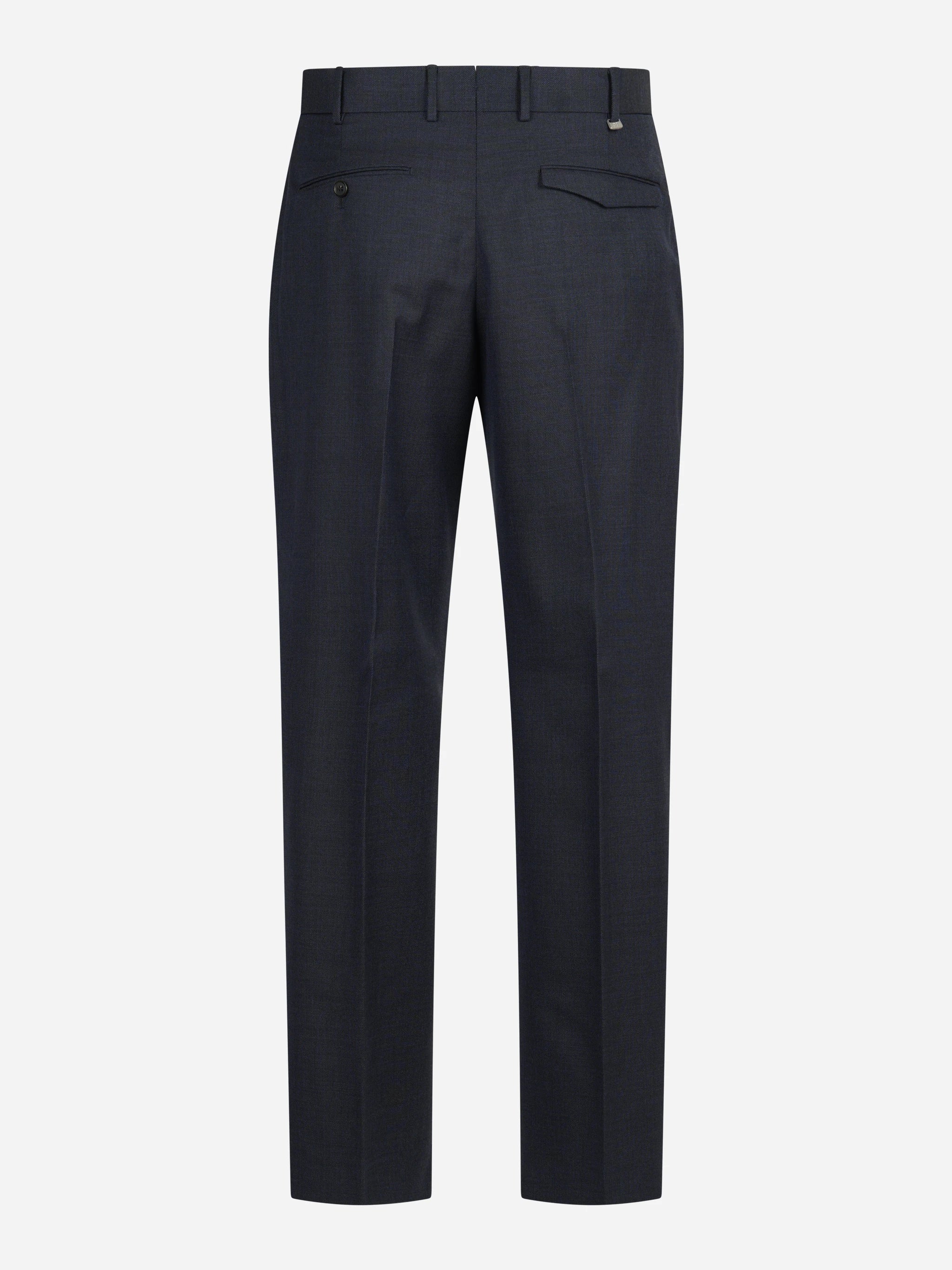 Pantalone lana Micheal blu - vista posteriore