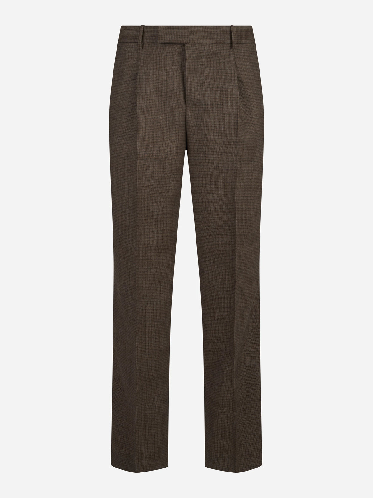 Pantalone Quindici in lana vergine marrone - vista frontale