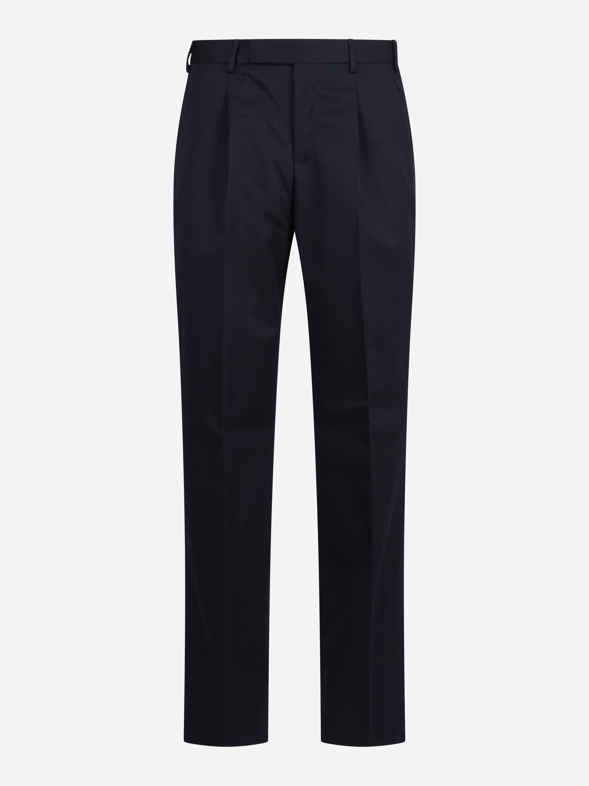 Pantalone drill di lana a due strati Samuel blu - vista frontale