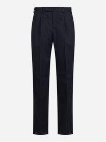 Pantalone drill di lana a due strati Samuel blu - vista frontale