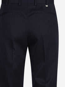 Pantalone drill di lana a due strati Samuel blu - vista laterale e dettagli