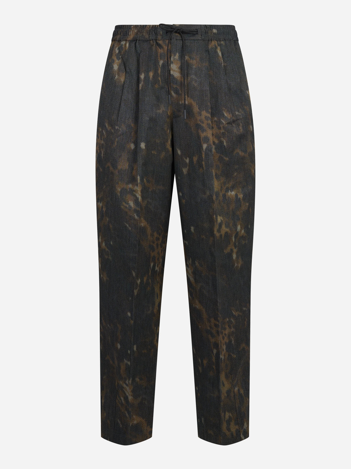 Pantaloni Wide Active con stampa mimetica verdi - vista frontale