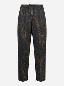 Pantaloni Wide Active con stampa mimetica verdi - vista frontale