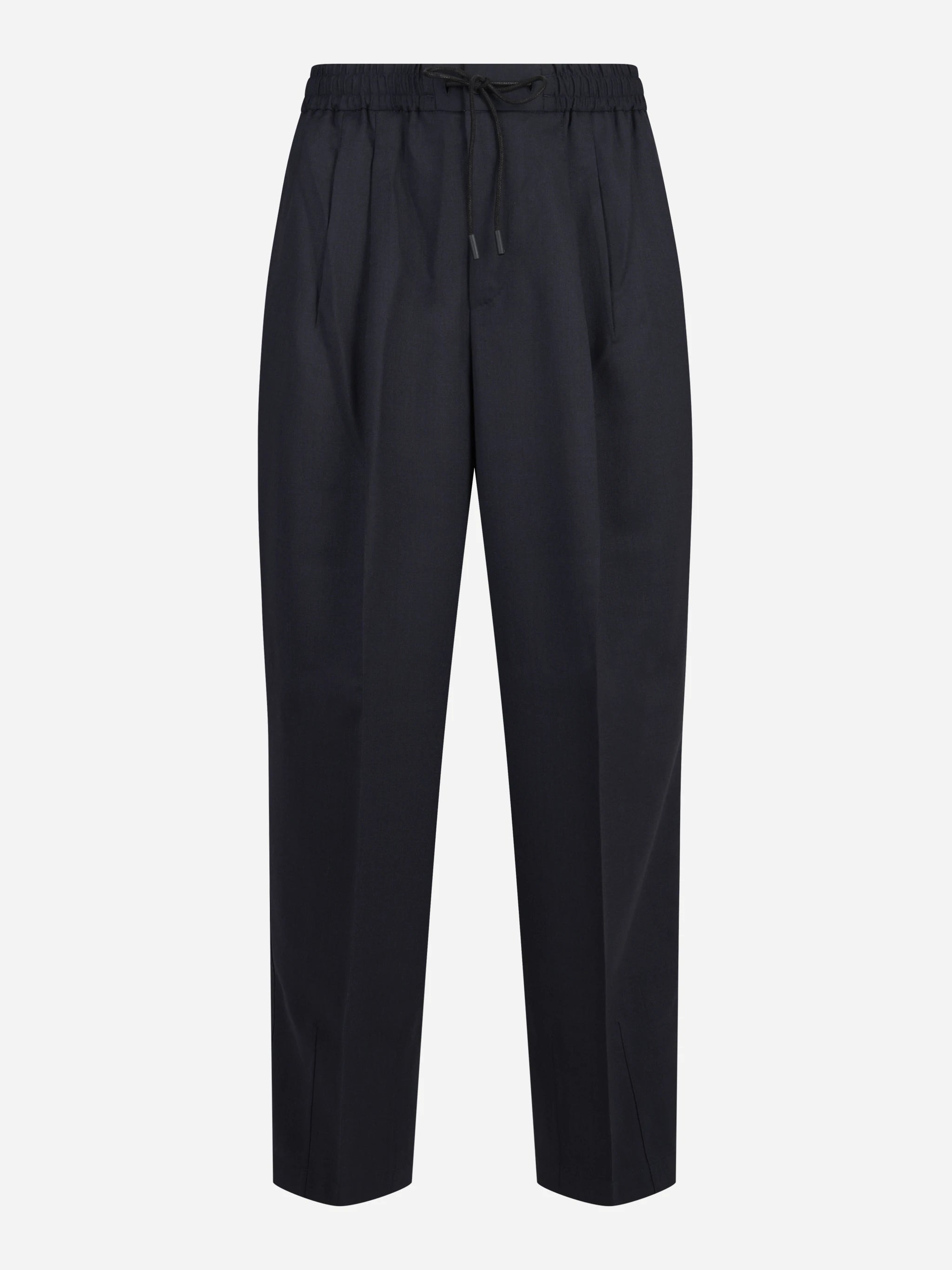 Pantaloni Wide Active in flanella tecnica blu - vista frontale