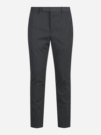 Pantalone in twill di lana super leggero grigio - vista frontale