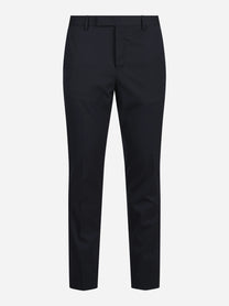 Pantalone in twill di lana super leggero blu - vista frontale