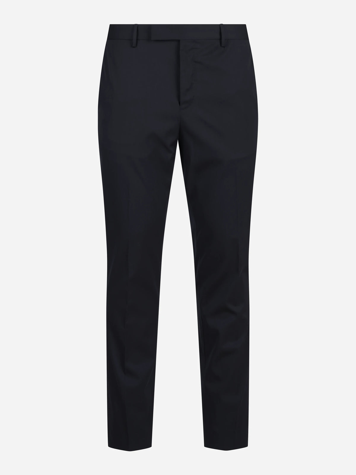 Pantalone in twill di lana super leggero blu - vista frontale