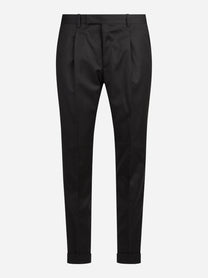 Pantalone in flanella stretch Rebel testa di moro - vista frontale