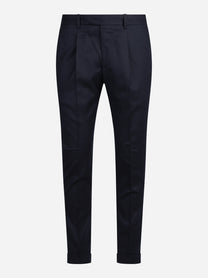 Pantalone in flanella stretch Rebel blu - vista frontale