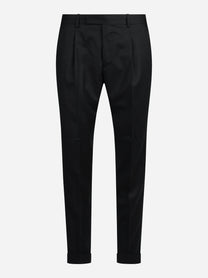 Pantalone in flanella stretch Rebel nero - vista frontale
