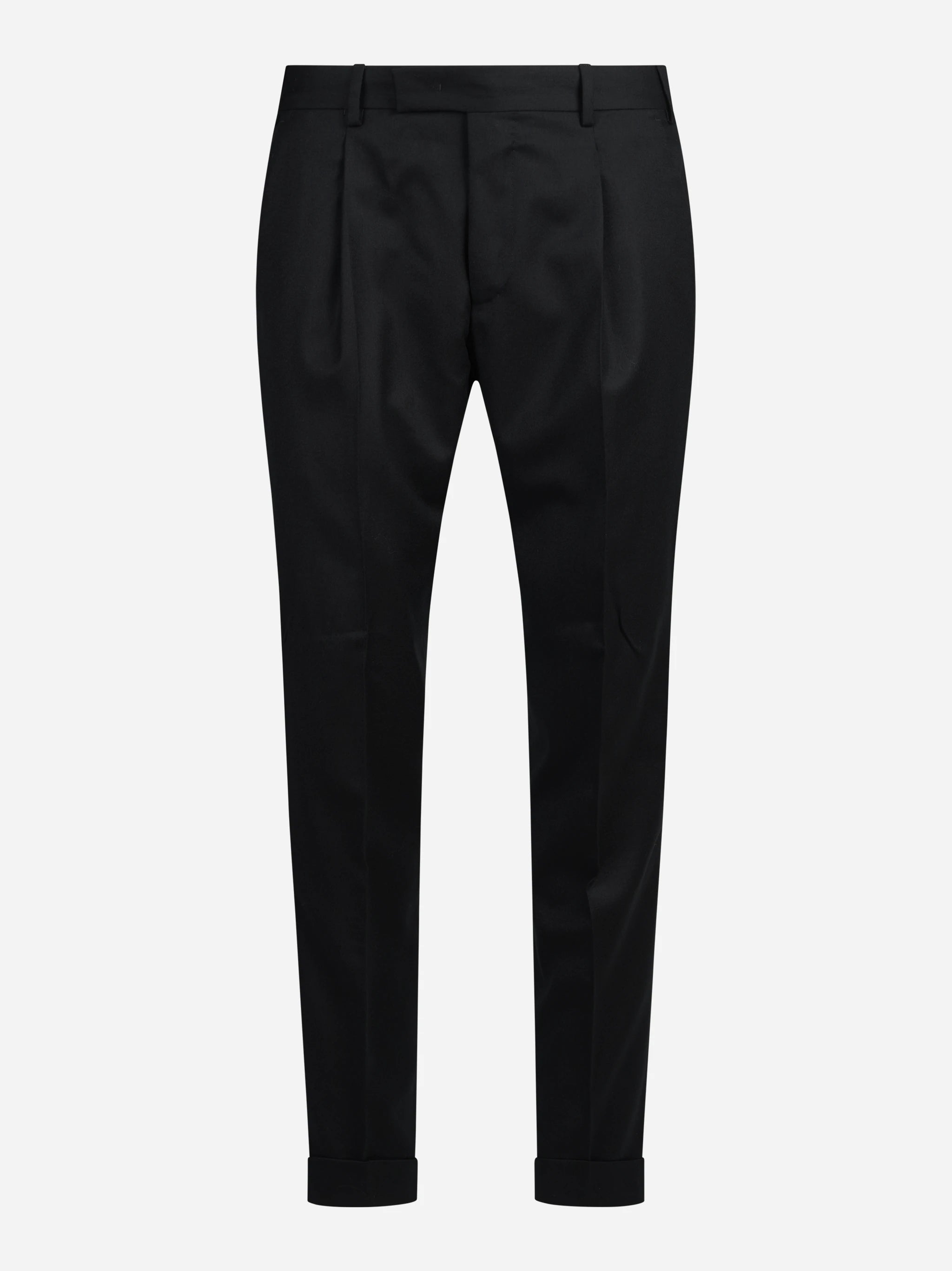 Pantalone in flanella stretch Rebel nero - vista frontale