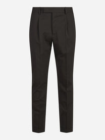 Pantalone Rebel in lana stretch testa di moro - vista frontale