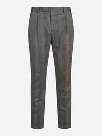 Pantalone Rebel in lana stretch marrone - vista frontale
