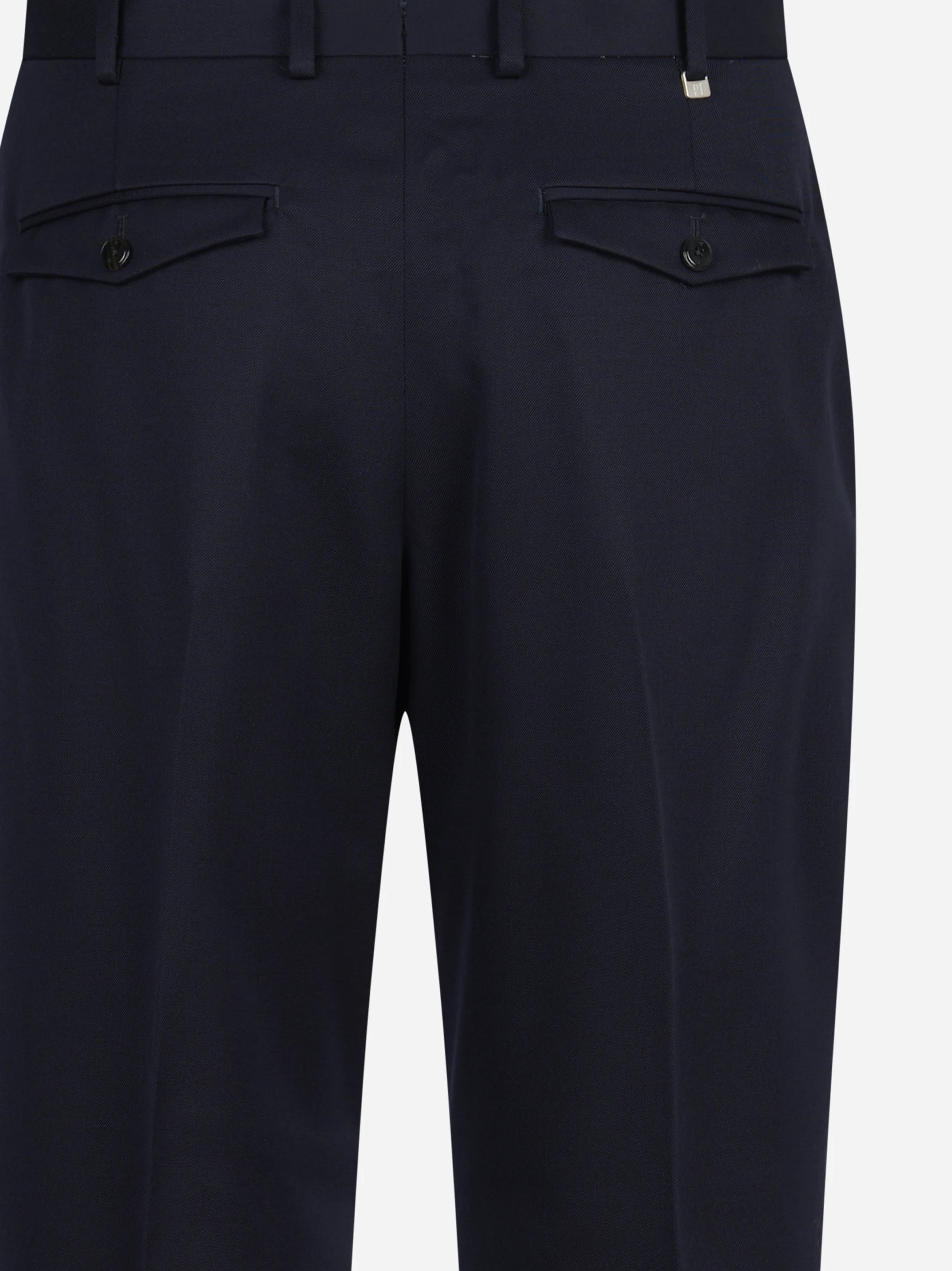 Pantalone drill di lana Rebel blu - vista laterale e dettagli