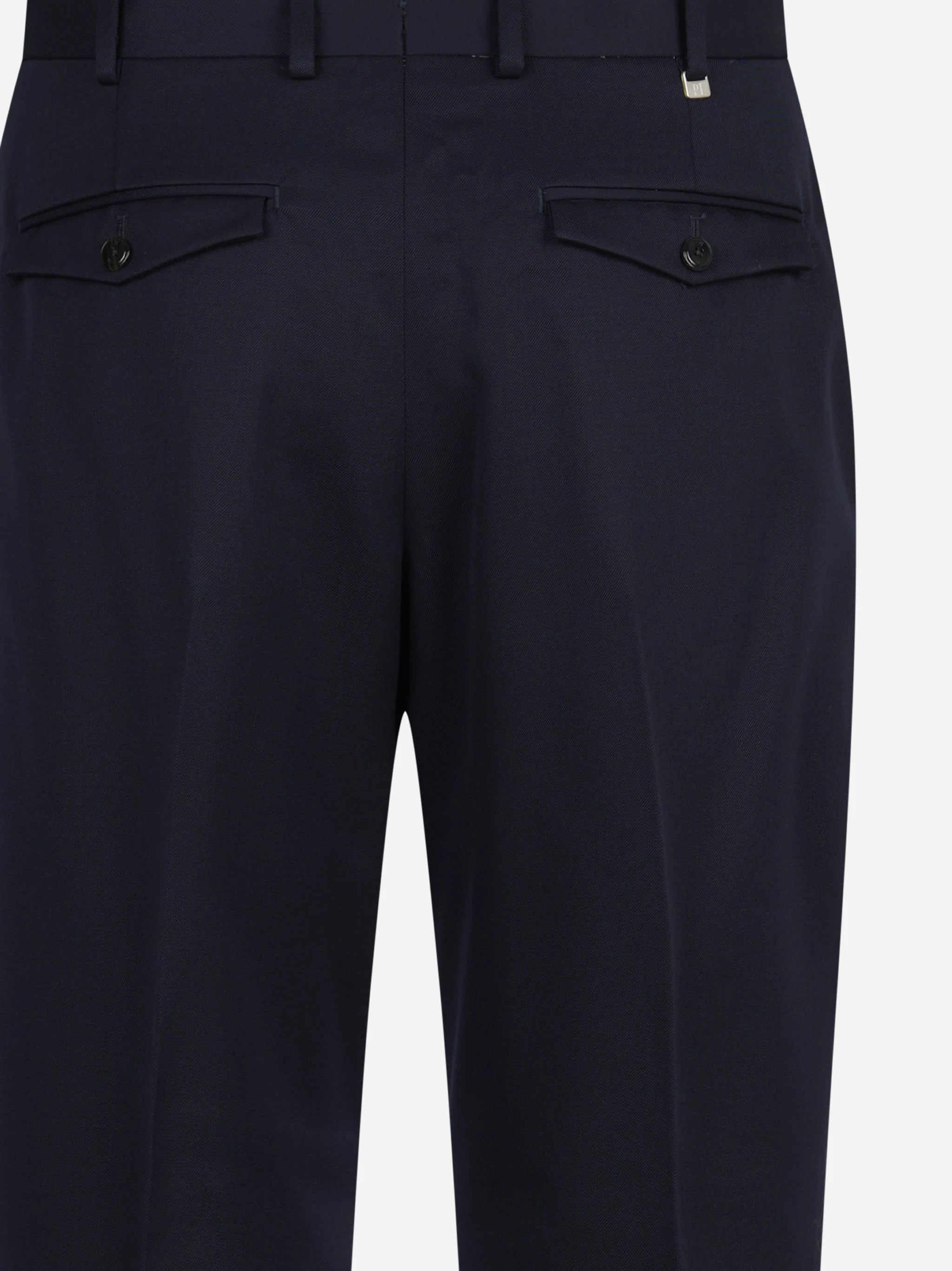 Pantalone drill di lana Rebel blu - vista laterale e dettagli
