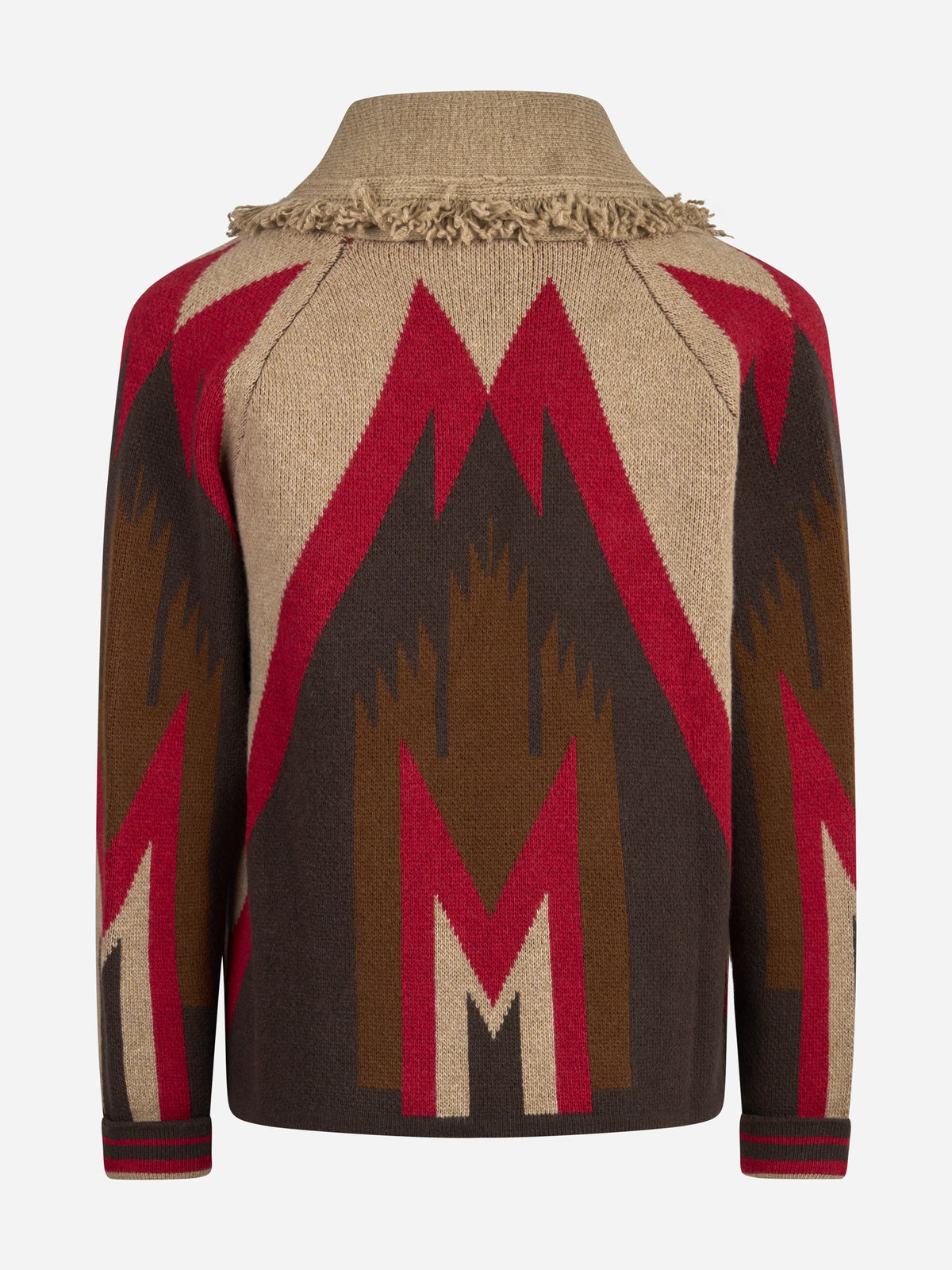 Cardigan Garrett con frange noce RAKKÌ - vista posteriore