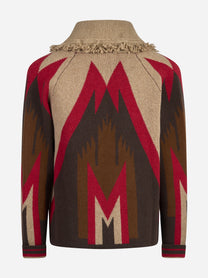 Cardigan Garrett con frange noce RAKKÌ - vista posteriore