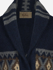 Cardigan The Diva jacquard con cintura blu RAKKÌ - dettaglio