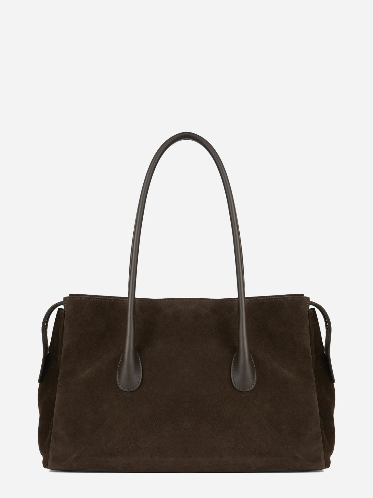 Borsa Emeralda in suede testa di moro - vista laterale