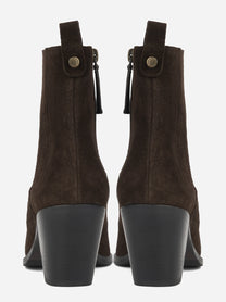 Stivaletto Wendy in suede testa di moro - vista posteriore