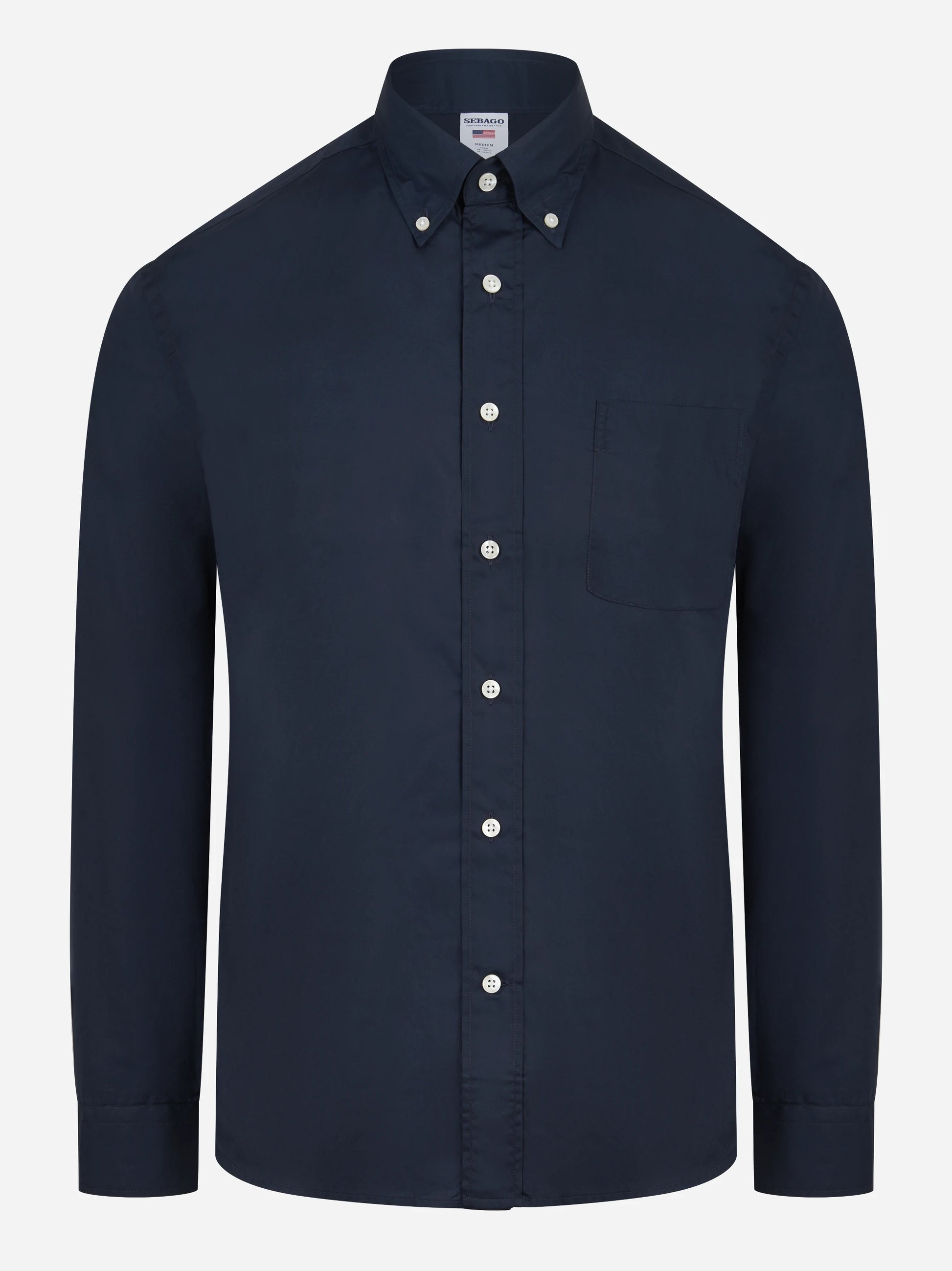 Camicia button down blu Magalloway in popeline di cotone
