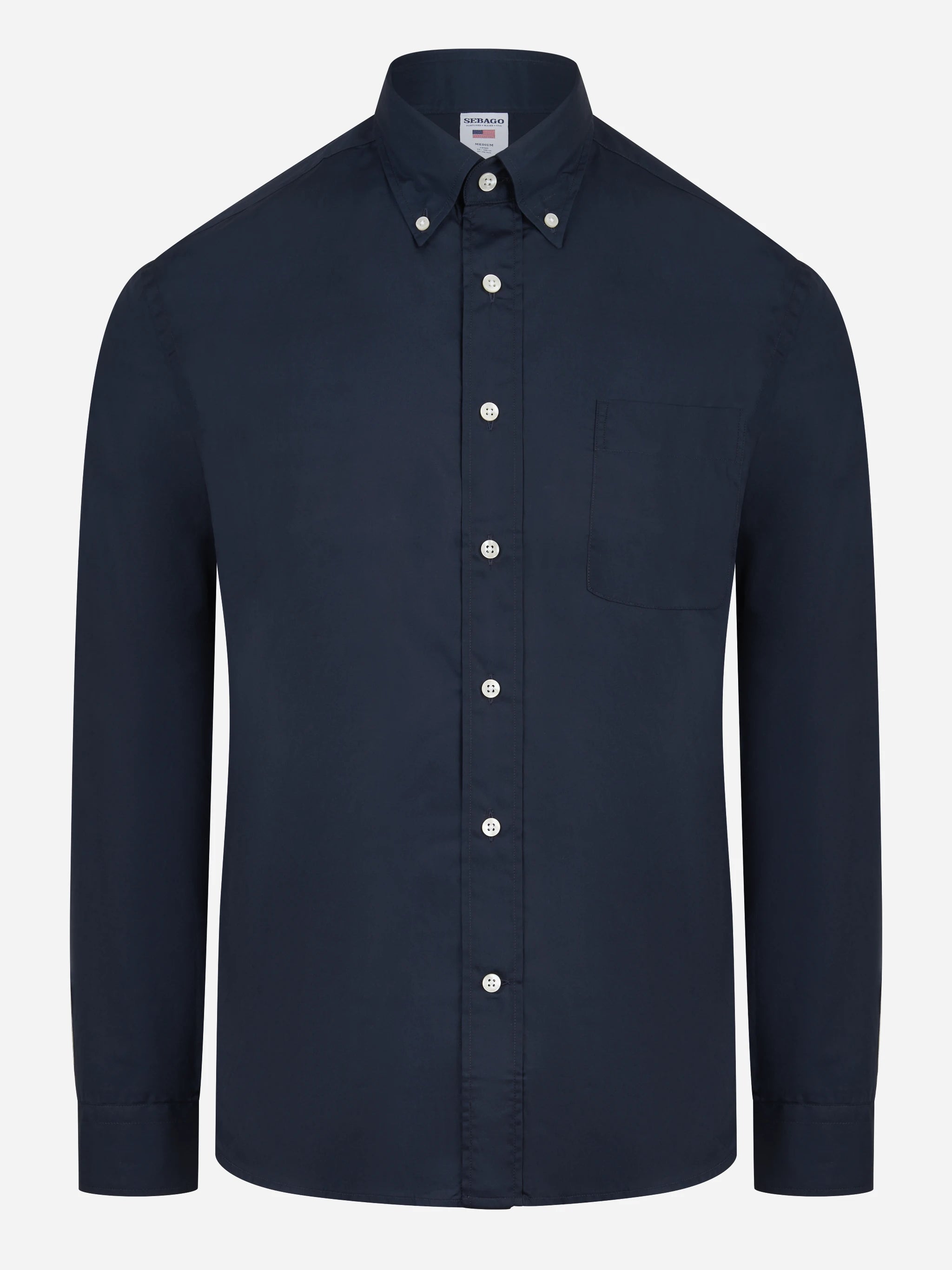 Camicia button down blu Magalloway in popeline di cotone