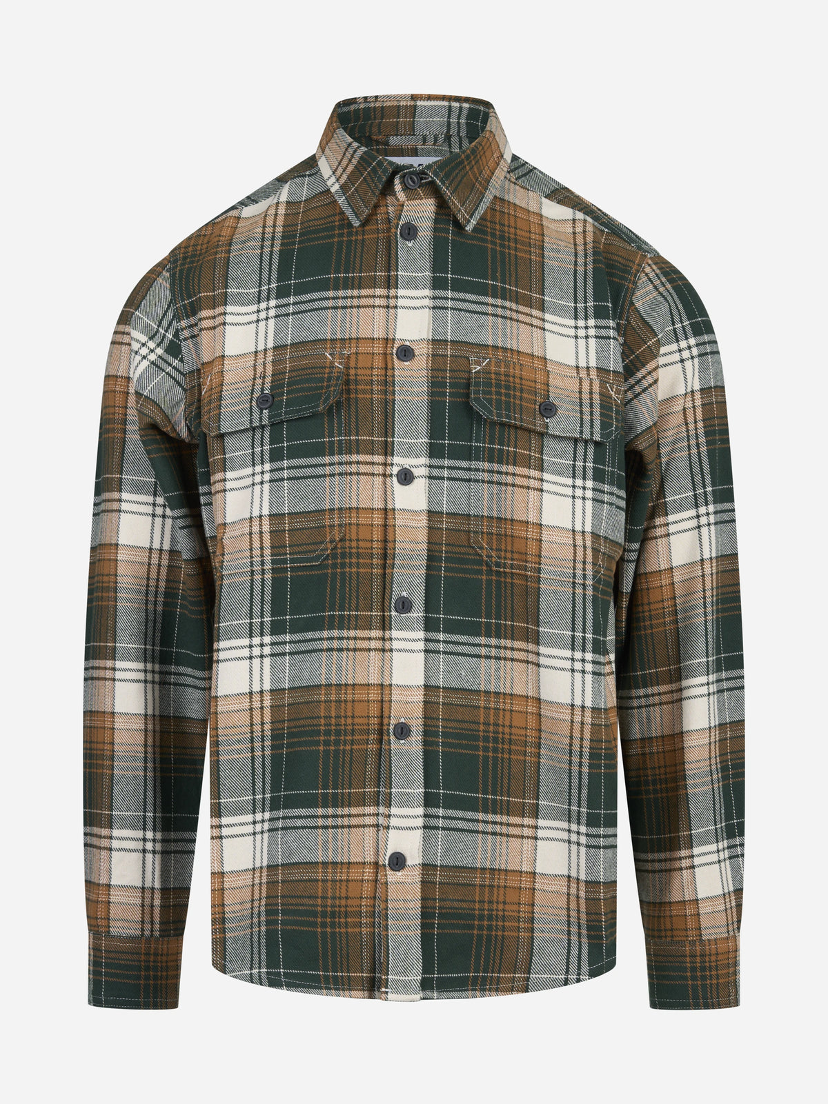 Overshirt Jib in cotone verde - vista frontale