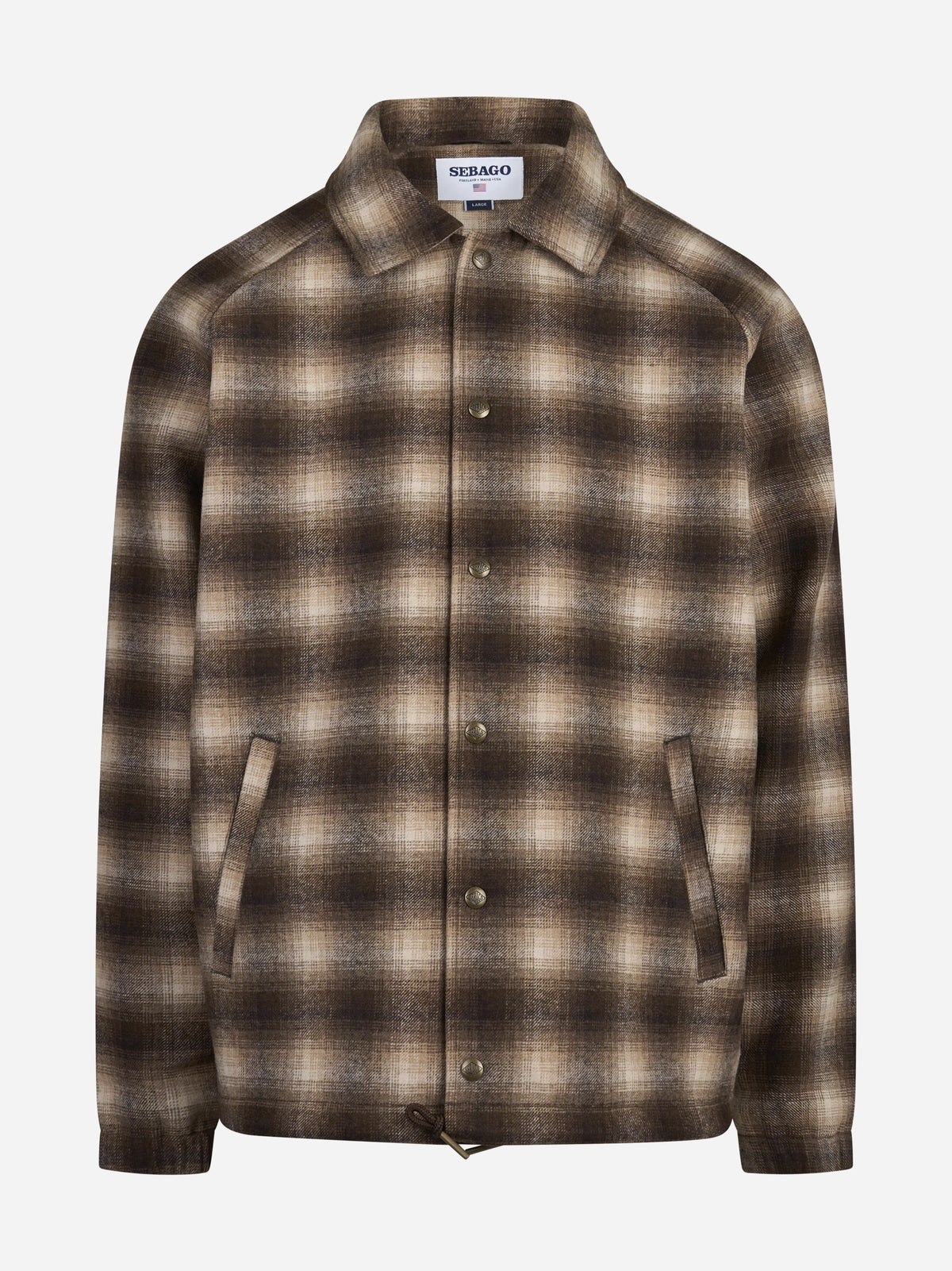 Giacca Tender Woolcheck a quadri beige e marrone - vista frontale