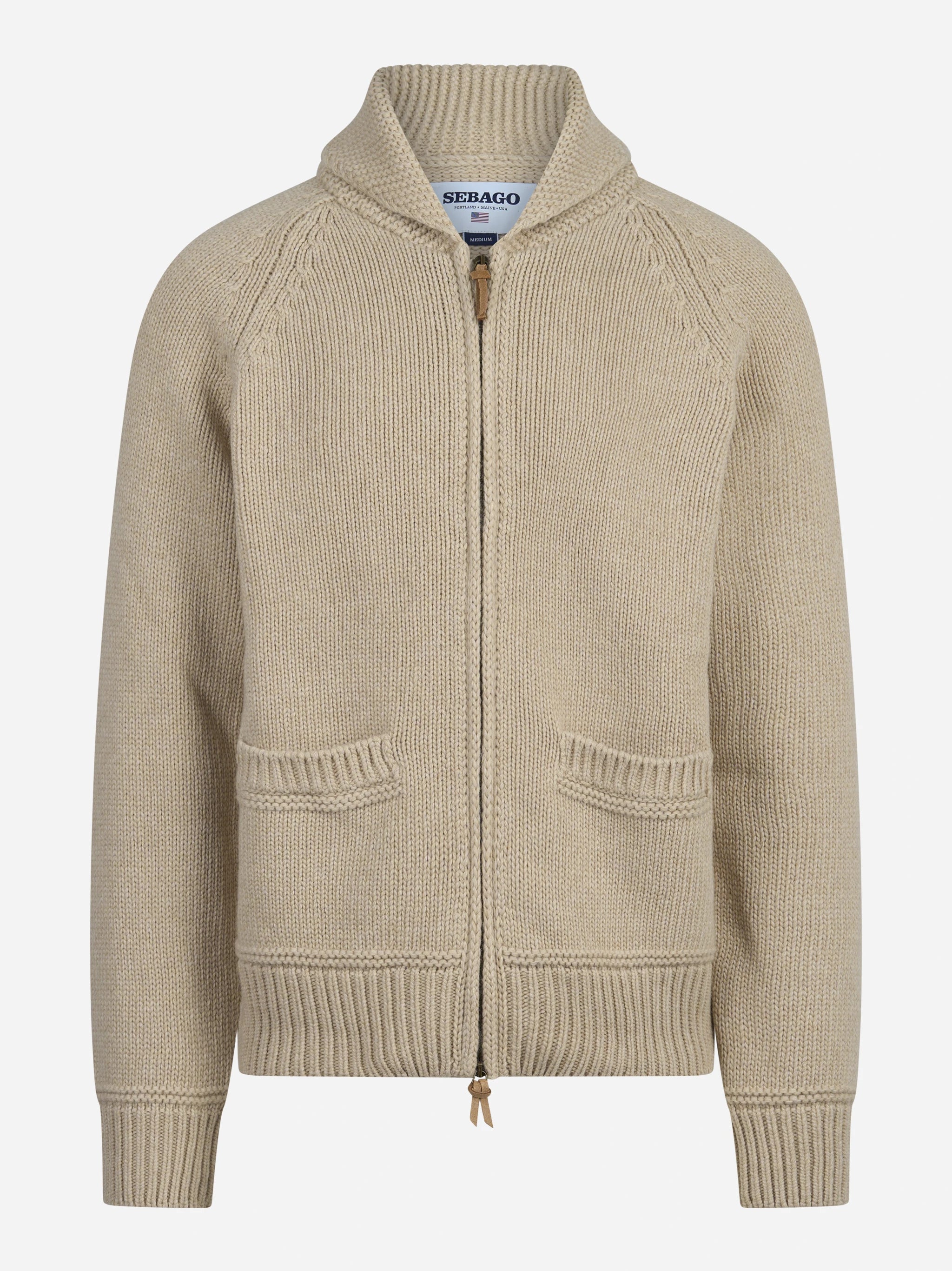 Cardigan Dimillos in misto lana beige - vista frontale