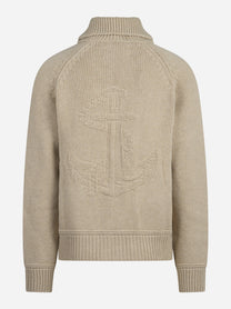 Cardigan Dimillos in misto lana beige - vista posteriore