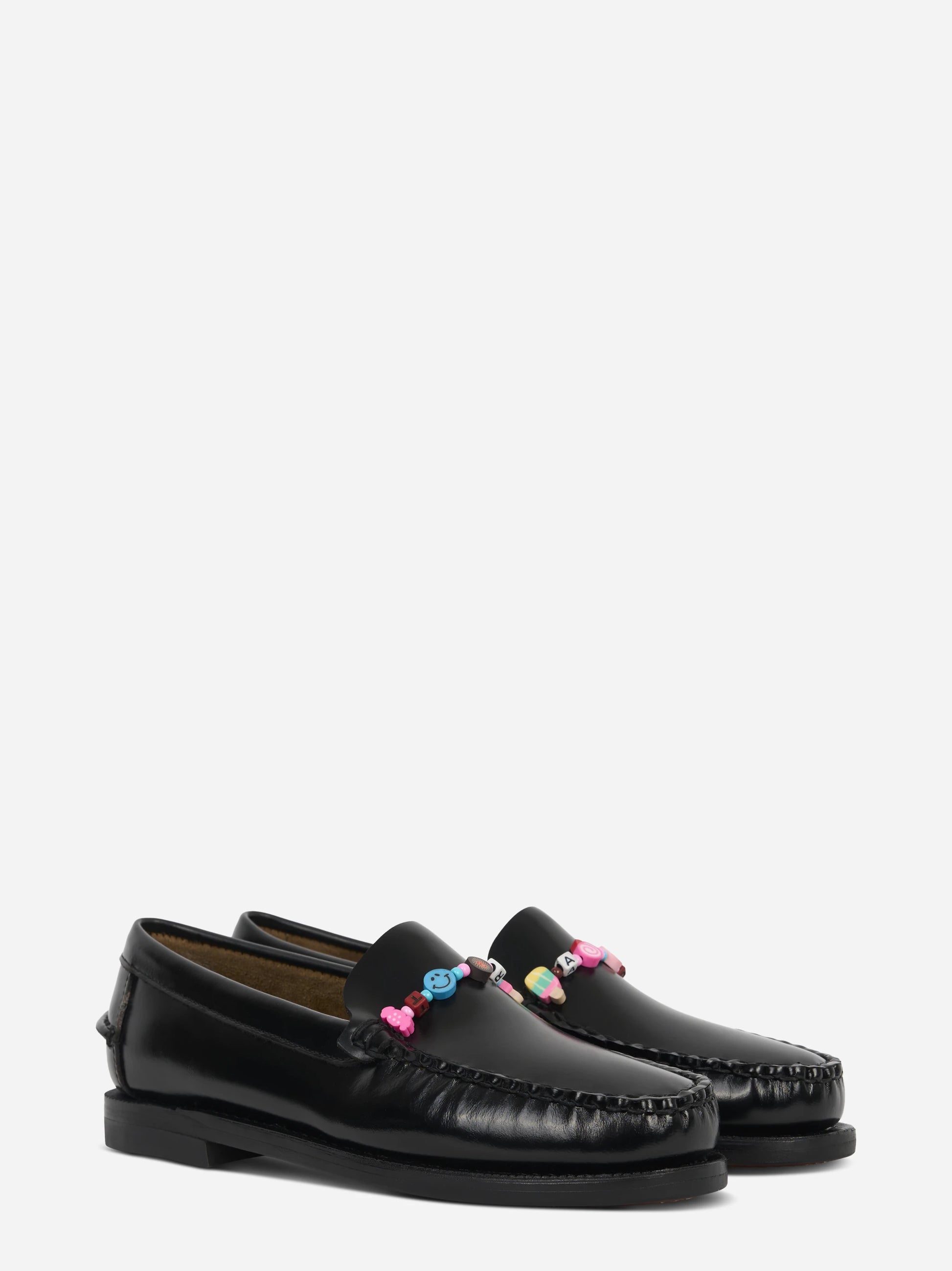 Mocassino Frank Beads in pelle nero