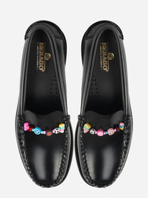 Mocassino Frank Beads in pelle nero