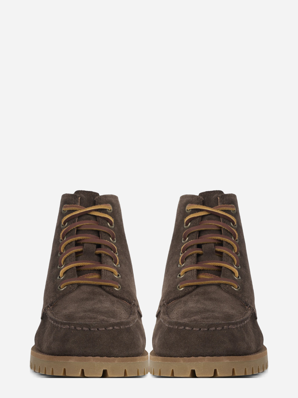 Stivaletto Parker stringato in pelle marrone - vista frontale