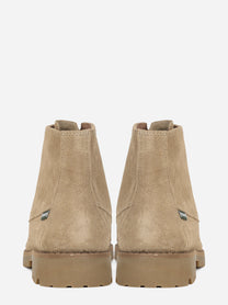 Stivaletto Parker stringato in pelle beige - vista posteriore