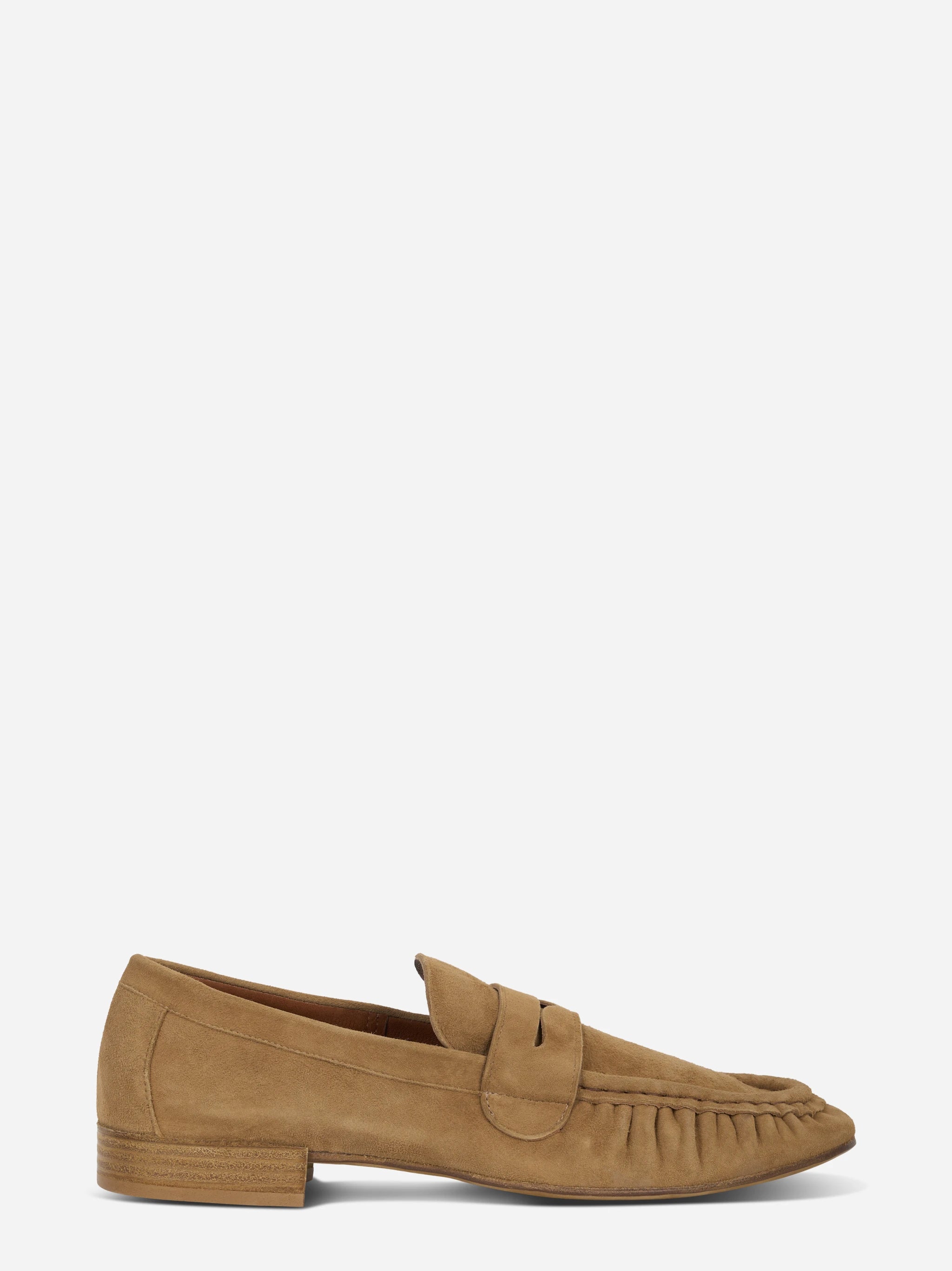 Mocassino in suede beige