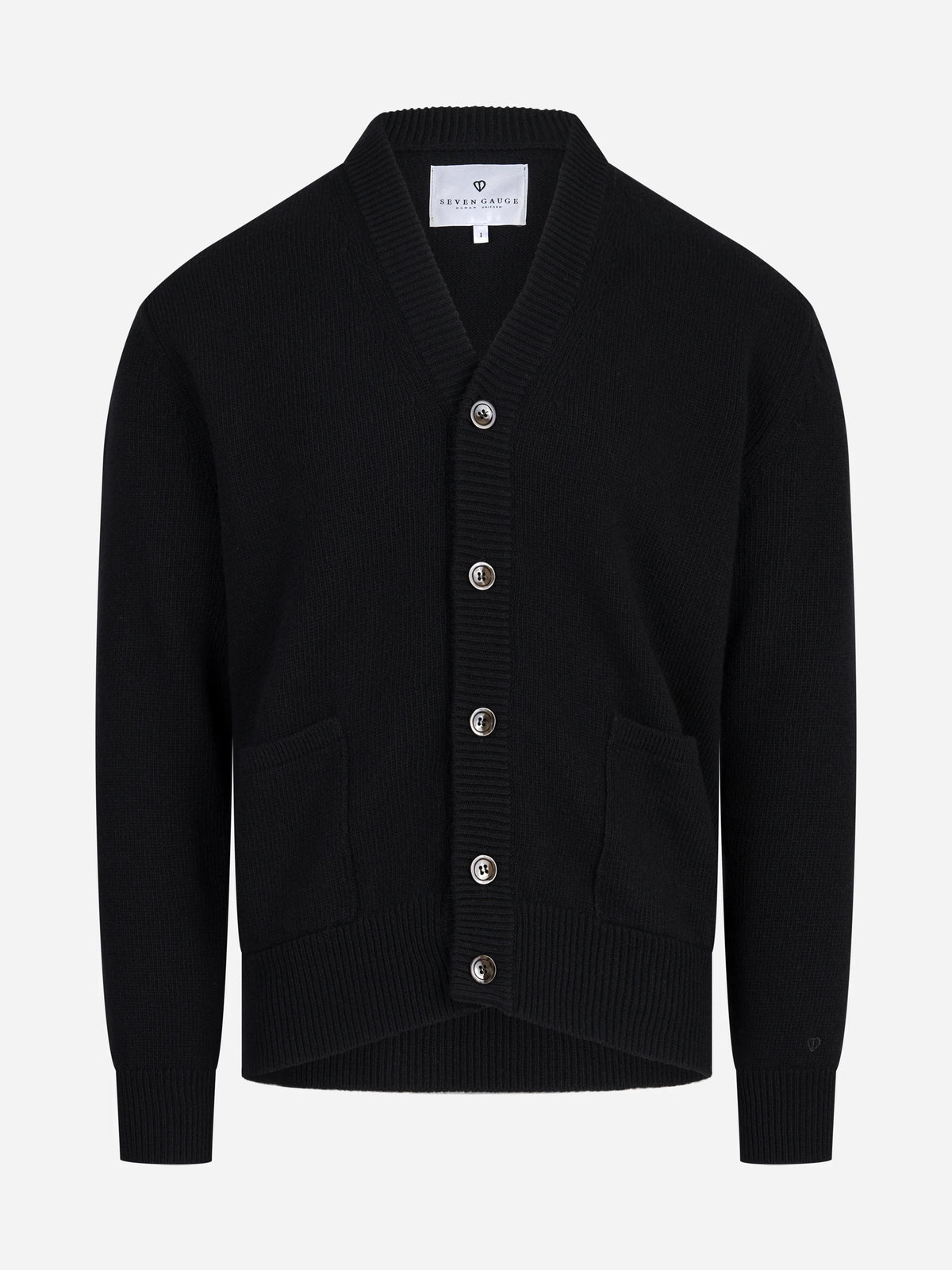 Cardigan con bottoni e tasche nero SEVEN GAUGE - vista frontale