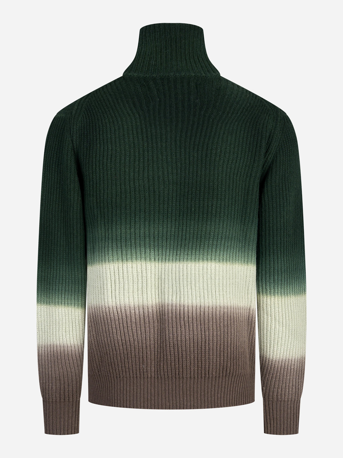 Cardigan a coste tie-dye con zip verde SEVEN GAUGE - vista posteriore