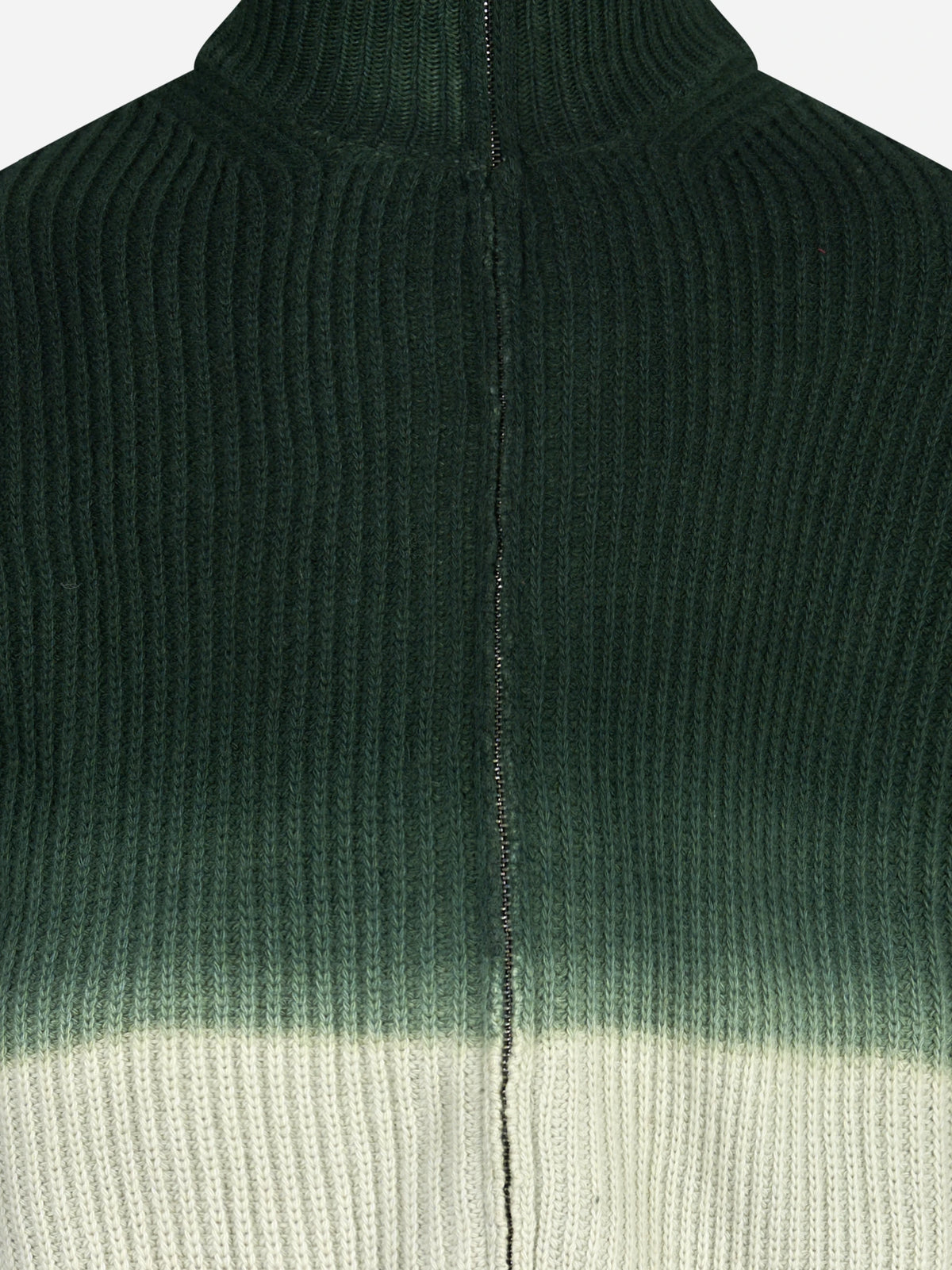 Cardigan a coste tie-dye con zip verde SEVEN GAUGE - dettaglio