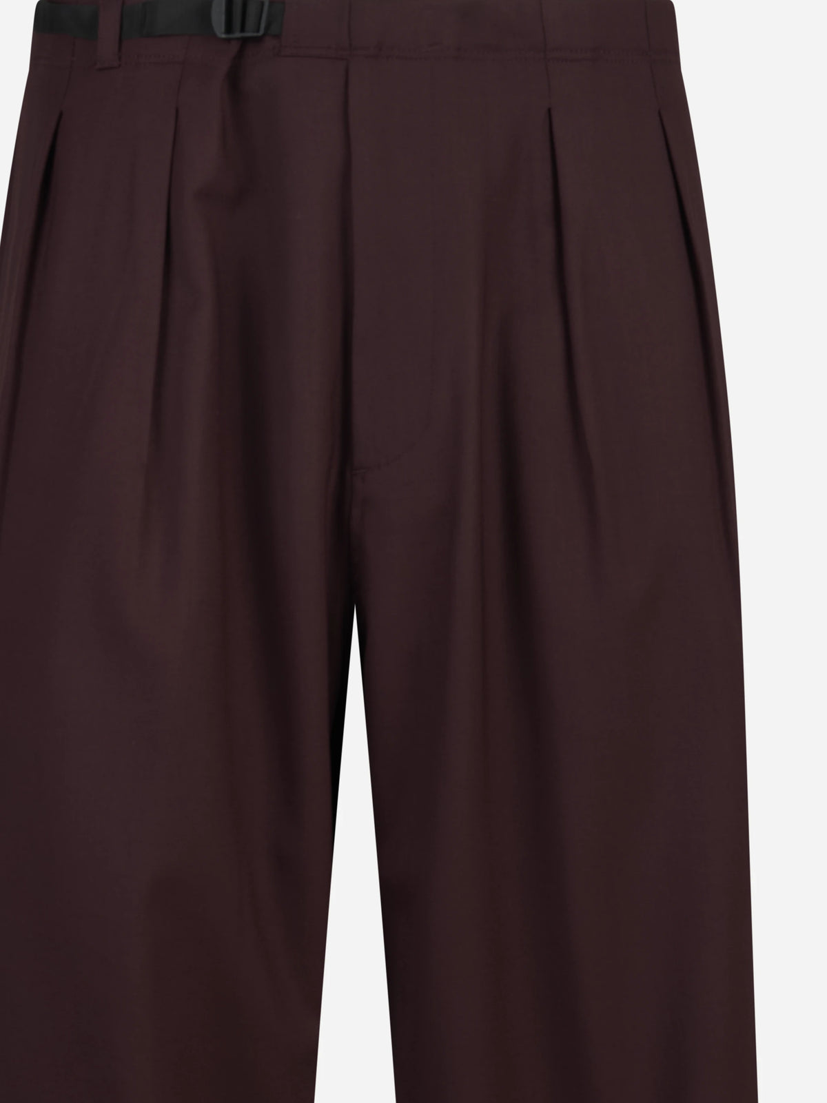 Pantalone in lana con cintura bordeaux - vista posteriore