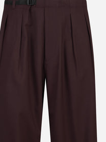 Pantalone in lana con cintura bordeaux - vista posteriore